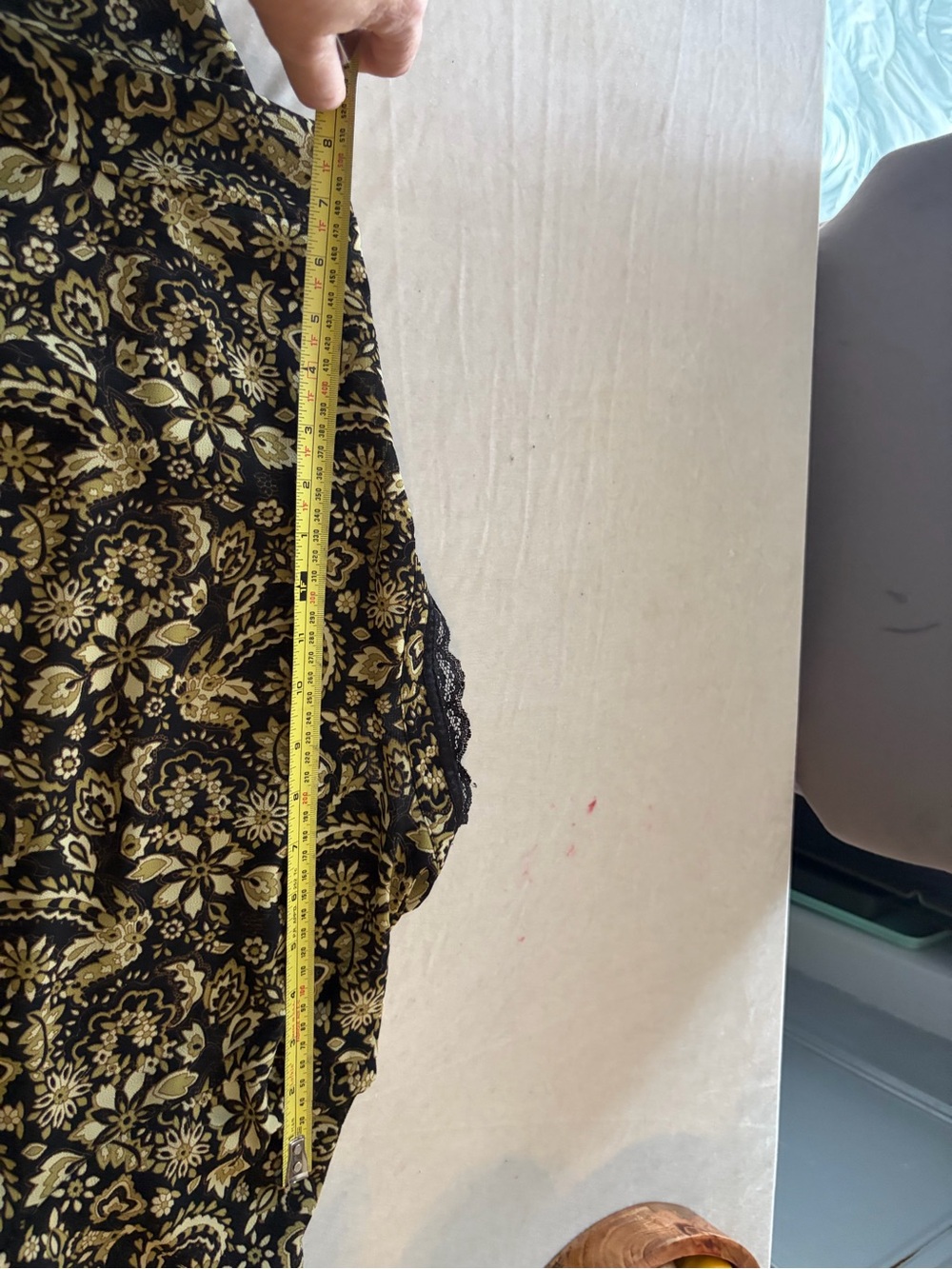 Emma James Black and Gold Floral Lace-Trim Blouse - Picture 12 of 12